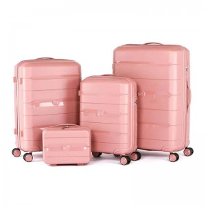 OMASKA PP LUGGAGE 4PCS SET PP MATERIAL ALUMINUM TROLLEY INBUILT LOCK MATCHING COLOR DOUBLE WHEEL HIGH QUALITY LUGGAGE PP (7)